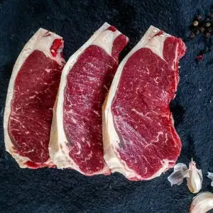 A product photograph of Tamar Beef porterhouse steak.