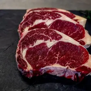 A product photograph of Tamar Beef ribeye steak.