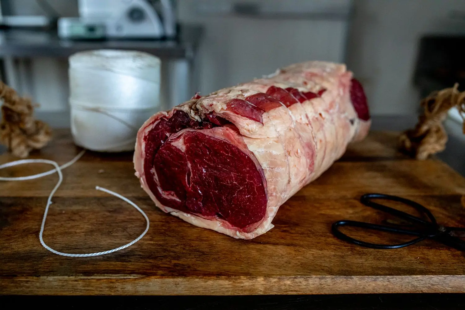 A product photograph of Tamar Beef rolled roast.